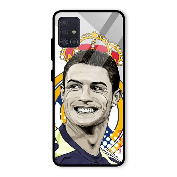 Ronaldo Madrid King Glass Back Case for Galaxy A51