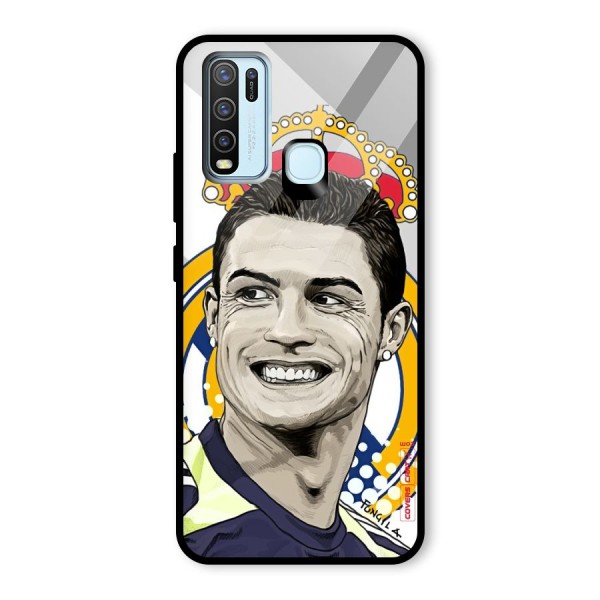 Ronaldo Madrid King Glass Back Case for Vivo Y50