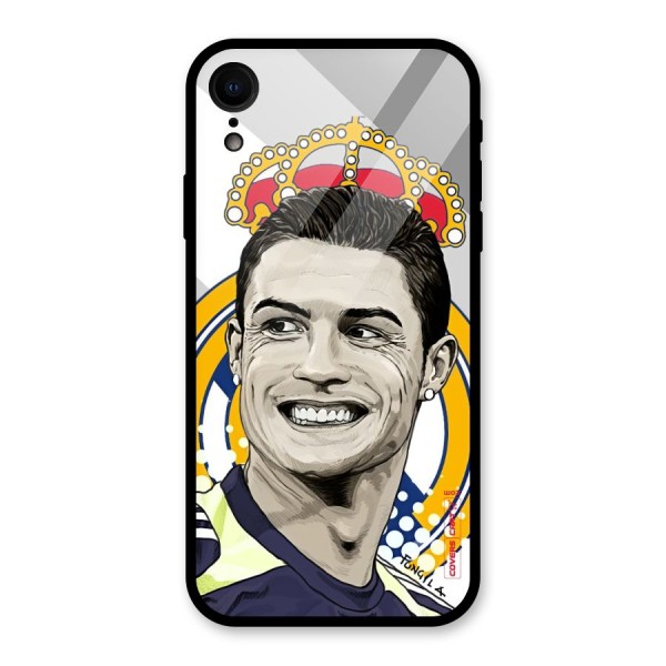 Ronaldo Madrid King Glass Back Case for XR