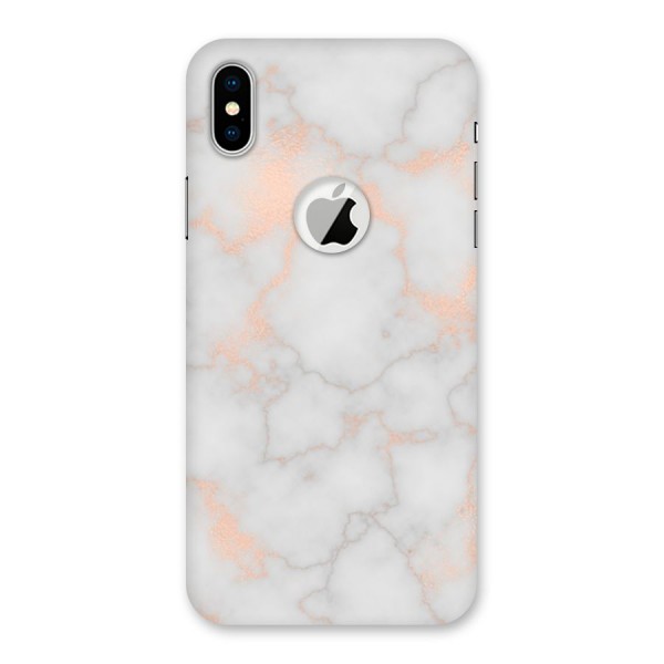 RoseGold Marble Back Case for iPhone X Logo Cut