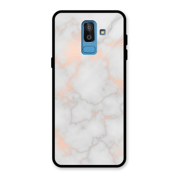 RoseGold Marble Glass Back Case for Galaxy J8