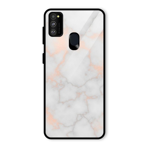 RoseGold Marble Glass Back Case for Galaxy M21