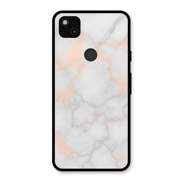 RoseGold Marble Glass Back Case for Google Pixel 4a