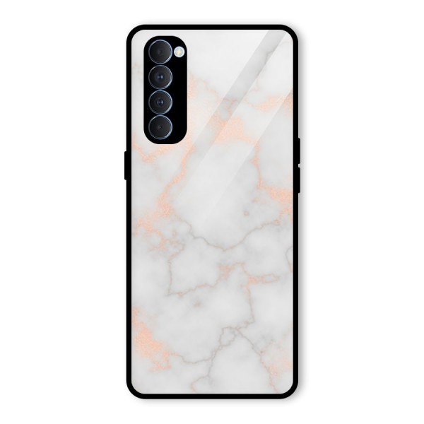 RoseGold Marble Glass Back Case for Oppo Reno4 Pro