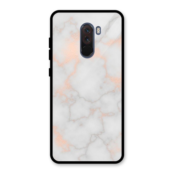 RoseGold Marble Glass Back Case for Poco F1