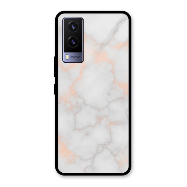 RoseGold Marble Glass Back Case for Vivo V21e 5G