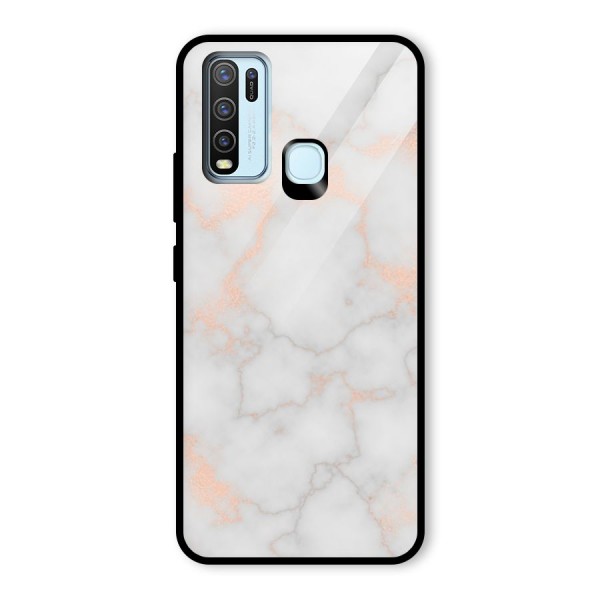 RoseGold Marble Glass Back Case for Vivo Y30