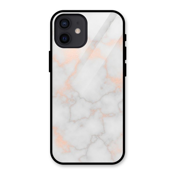 RoseGold Marble Glass Back Case for iPhone 12