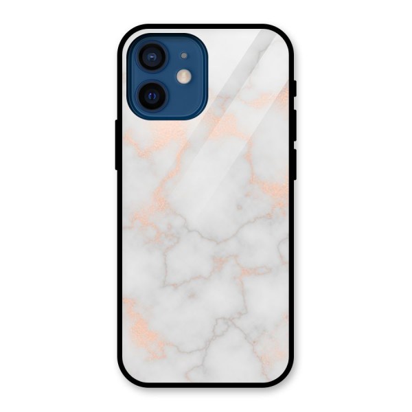 RoseGold Marble Glass Back Case for iPhone 12 Mini