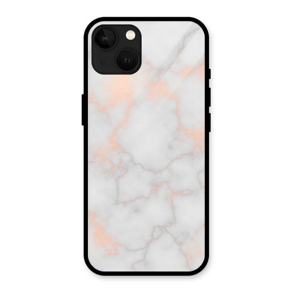 RoseGold Marble Glass Back Case for iPhone 13