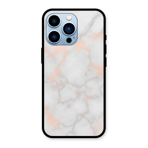 RoseGold Marble Glass Back Case for iPhone 13 Pro