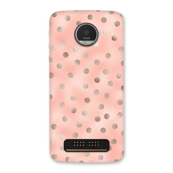 RoseGold Polka Dots Back Case for Moto Z Play