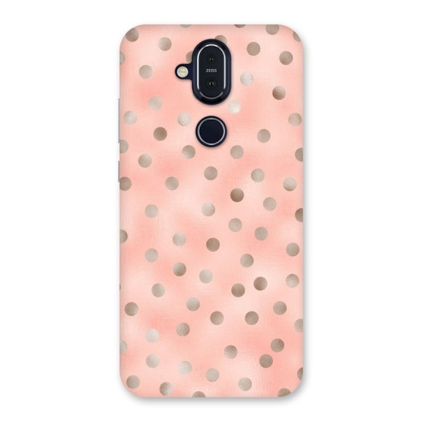 RoseGold Polka Dots Back Case for Nokia 8.1