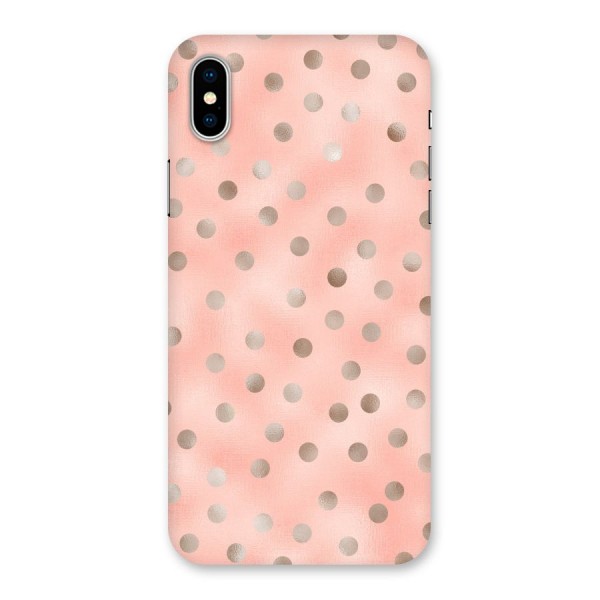 RoseGold Polka Dots Back Case for iPhone XS