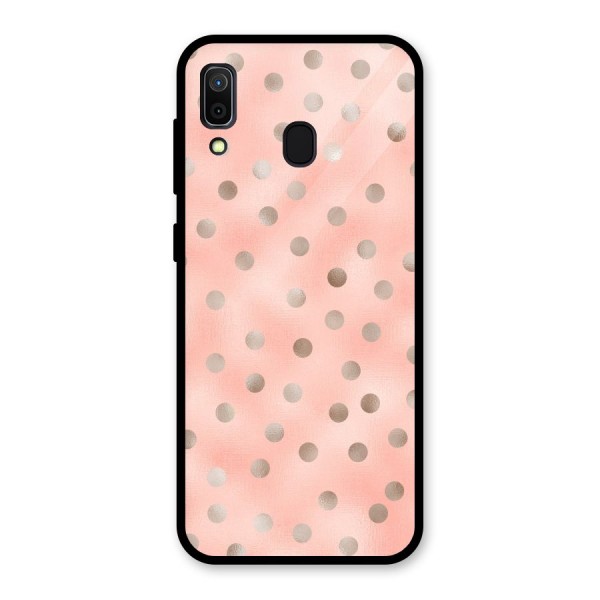 RoseGold Polka Dots Glass Back Case for Galaxy A30