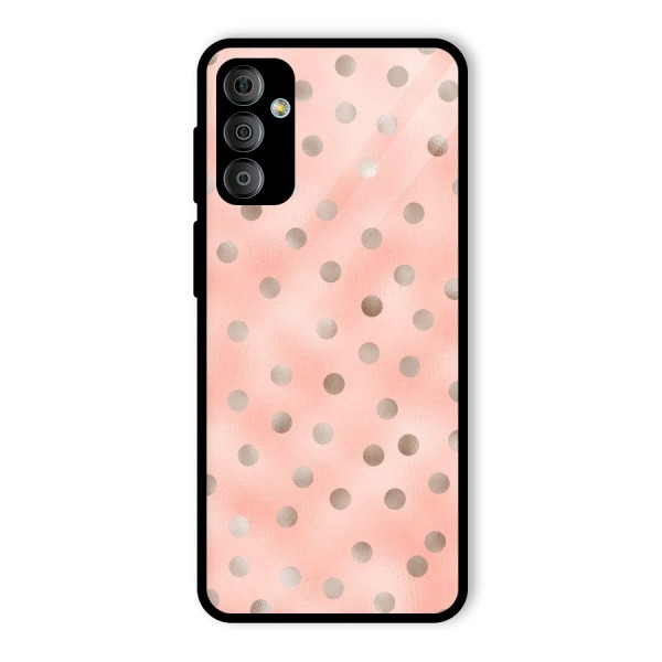 RoseGold Polka Dots Glass Back Case for Galaxy F23