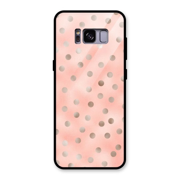 RoseGold Polka Dots Glass Back Case for Galaxy S8