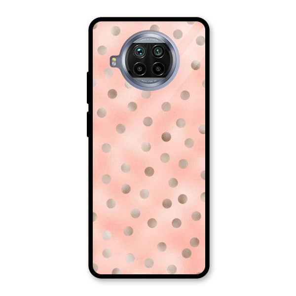 RoseGold Polka Dots Glass Back Case for Mi 10i