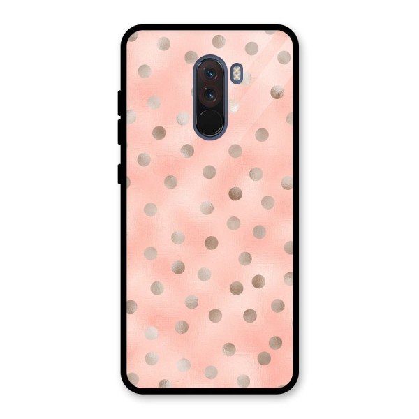 RoseGold Polka Dots Glass Back Case for Poco F1