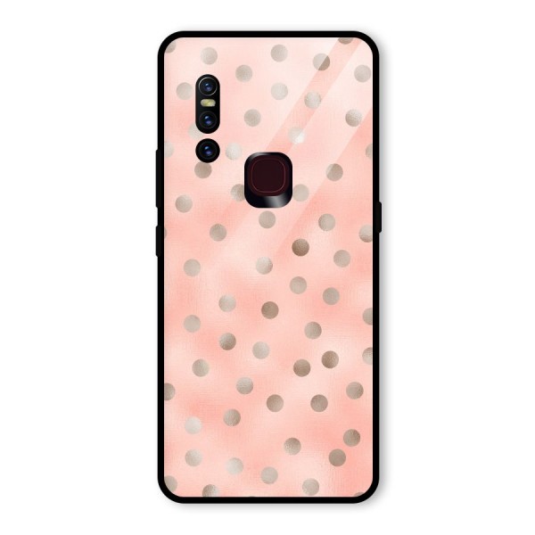 RoseGold Polka Dots Glass Back Case for Vivo V15