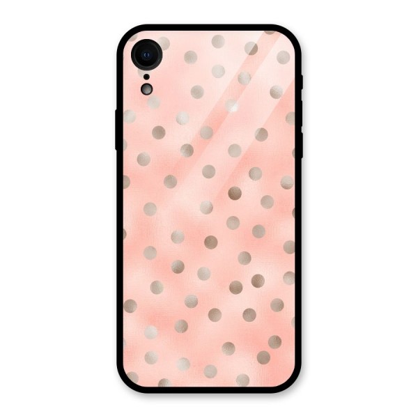 RoseGold Polka Dots Glass Back Case for XR