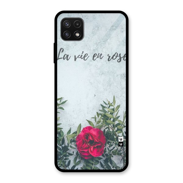 Rose Life Glass Back Case for Galaxy A22 5G