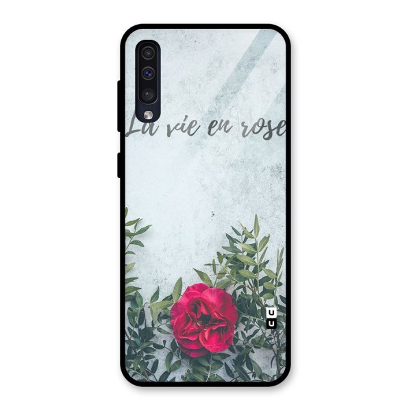 Rose Life Glass Back Case for Galaxy A50s