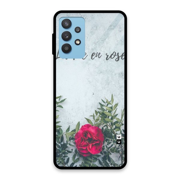 Rose Life Glass Back Case for Galaxy M32 5G