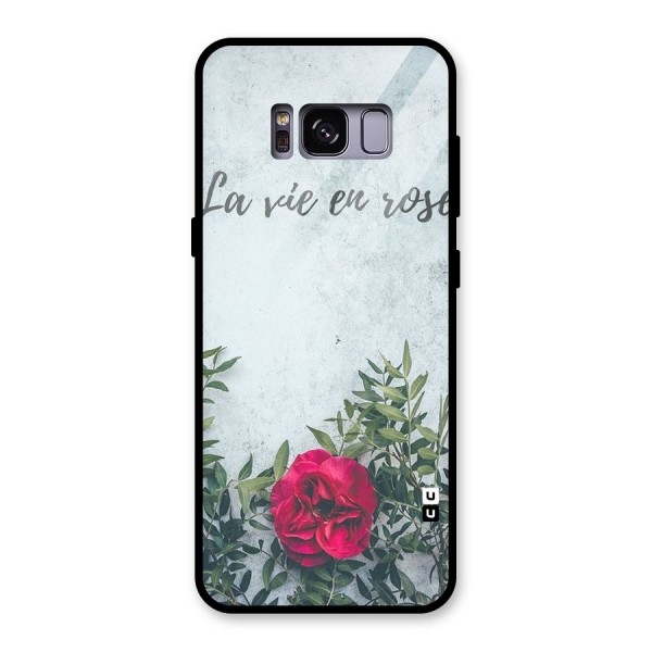 Rose Life Glass Back Case for Galaxy S8