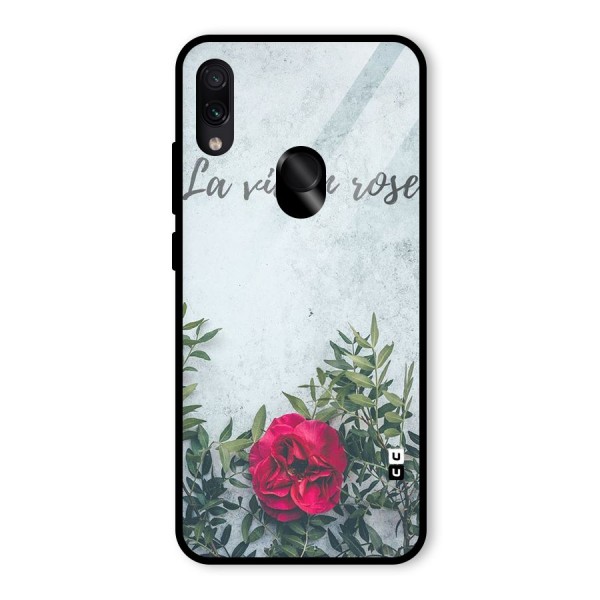 Rose Life Glass Back Case for Redmi Note 7