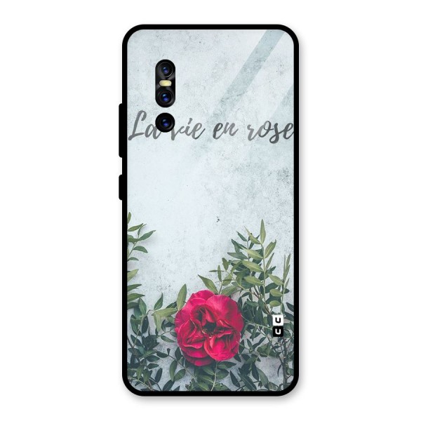 Rose Life Glass Back Case for Vivo V15 Pro