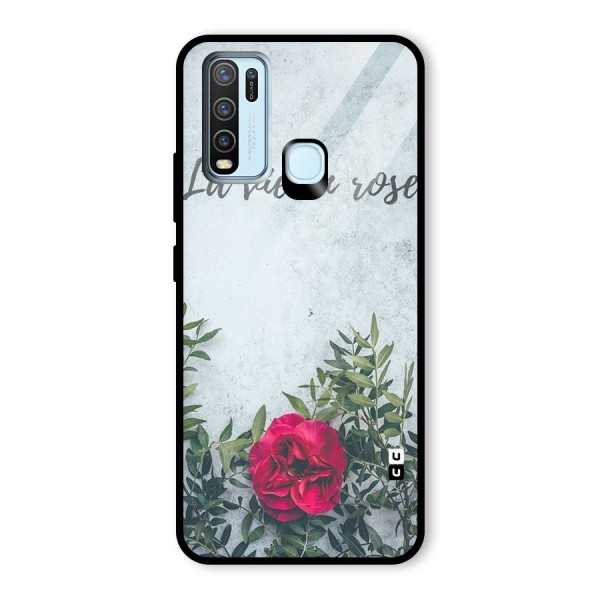 Rose Life Glass Back Case for Vivo Y30