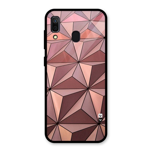 Rosegold Abstract Shapes Glass Back Case for Galaxy A30