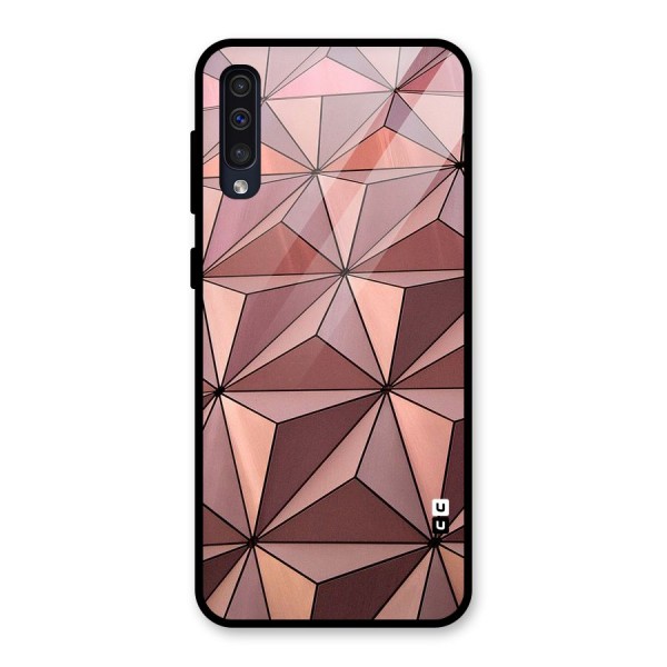 Rosegold Abstract Shapes Glass Back Case for Galaxy A50s