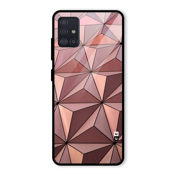 Rosegold Abstract Shapes Glass Back Case for Galaxy A51