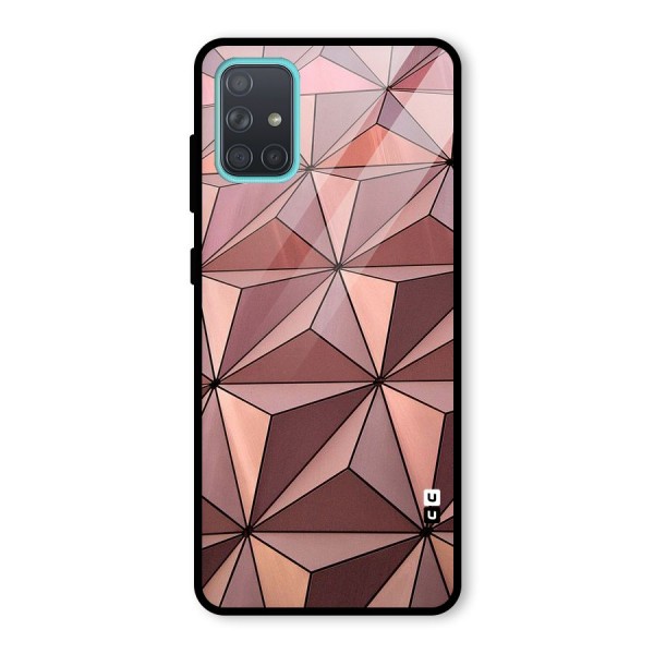 Rosegold Abstract Shapes Glass Back Case for Galaxy A71