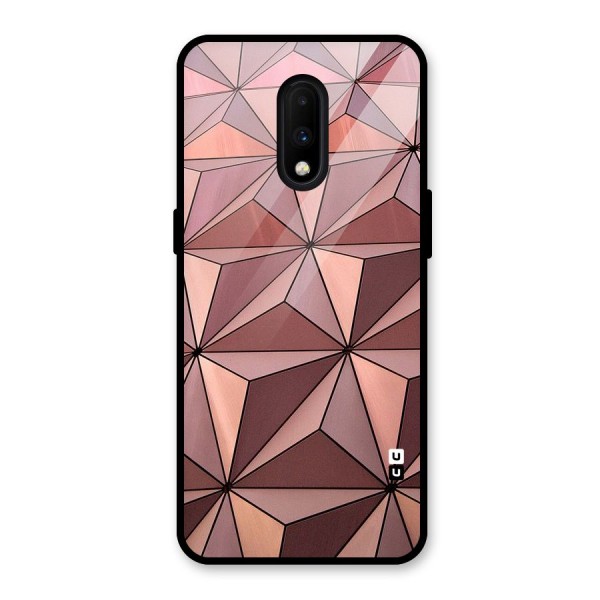 Rosegold Abstract Shapes Glass Back Case for OnePlus 7