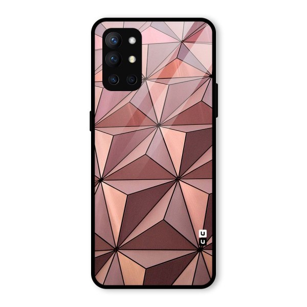 Rosegold Abstract Shapes Glass Back Case for OnePlus 9R