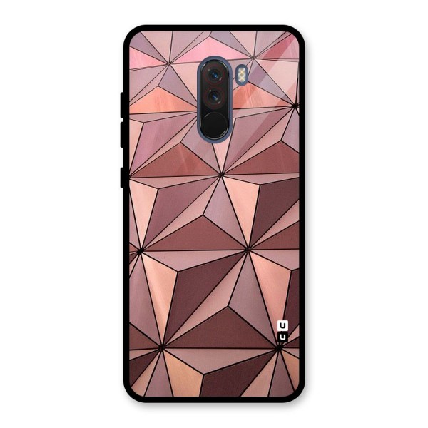 Rosegold Abstract Shapes Glass Back Case for Poco F1