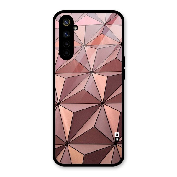 Rosegold Abstract Shapes Glass Back Case for Realme 6