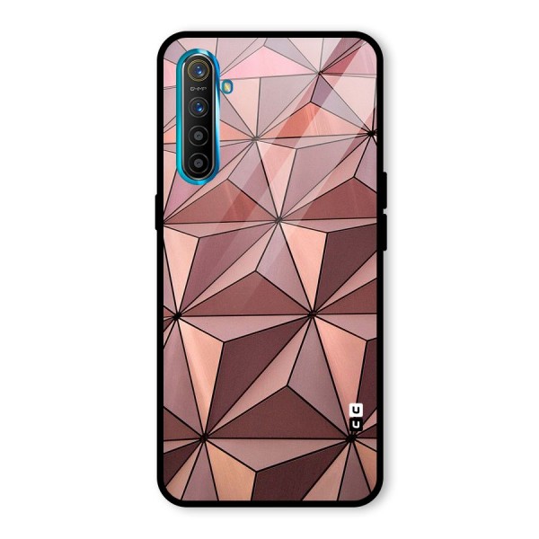 Rosegold Abstract Shapes Glass Back Case for Realme XT