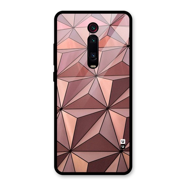 Rosegold Abstract Shapes Glass Back Case for Redmi K20