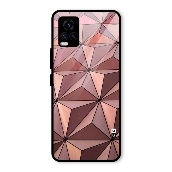 Rosegold Abstract Shapes Glass Back Case for Vivo V20