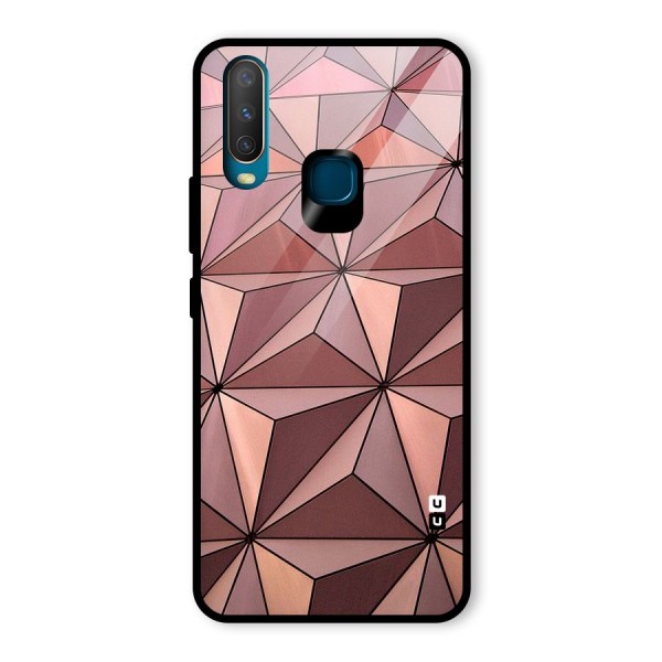 Rosegold Abstract Shapes Glass Back Case for Vivo Y12