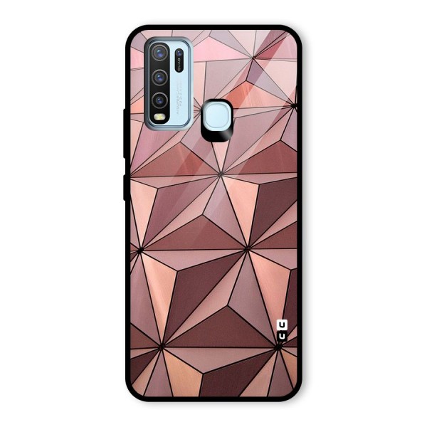 Rosegold Abstract Shapes Glass Back Case for Vivo Y30