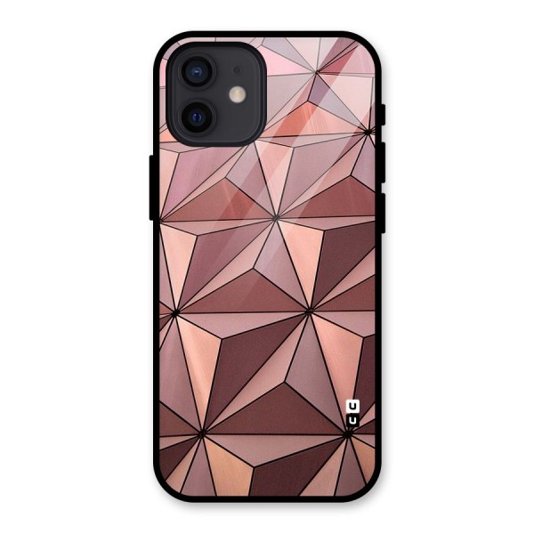 Rosegold Abstract Shapes Glass Back Case for iPhone 12