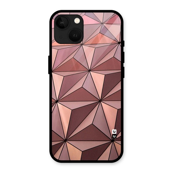 Rosegold Abstract Shapes Glass Back Case for iPhone 13