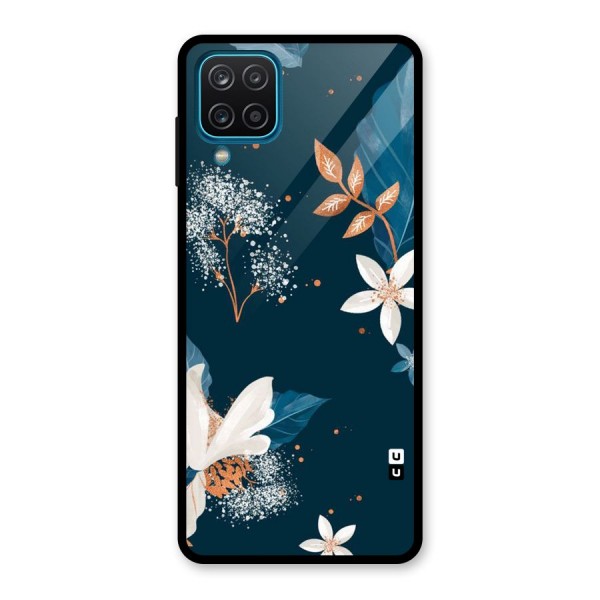 Royal Floral Glass Back Case for Galaxy A12