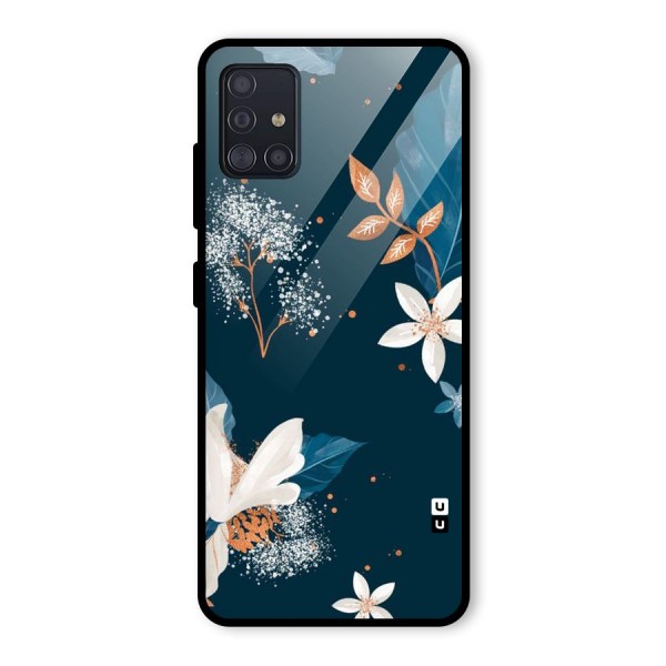 Royal Floral Glass Back Case for Galaxy A51