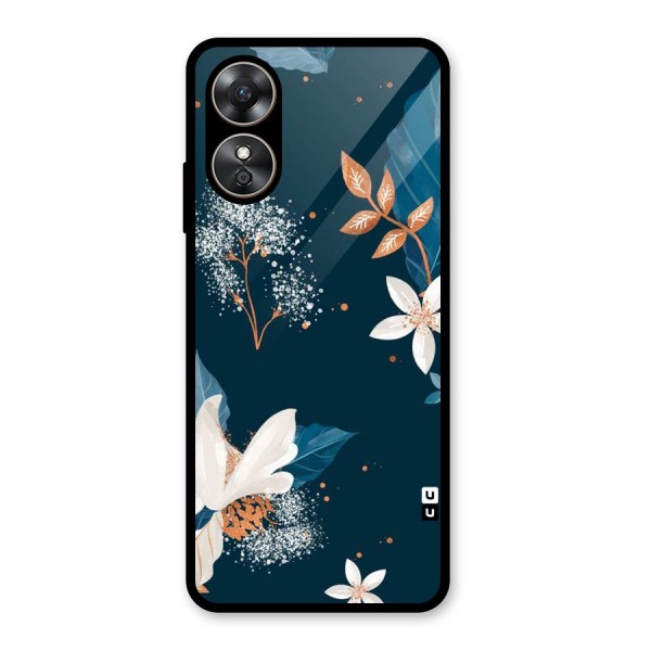 Royal Floral Glass Back Case for Oppo A17